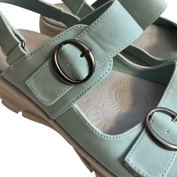 Skechers Easy Going SZ 11 Adjustable Vegan Sandals Certified Charm Aqua YogaFoam - Picture 4 of 13